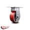 Service Caster 5 Inch Heavy Duty Red Poly on Cast Iron Rigid Caster with Roller Bearing SCC SCC-35R520-PUR-RS - alternate 3